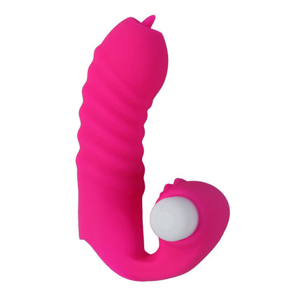 Tongue licking vibrating finger sleeve